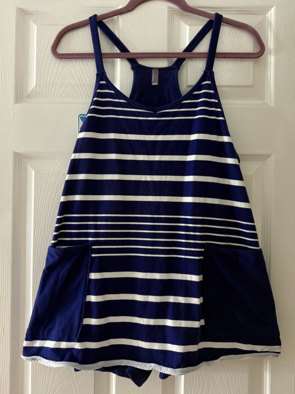 Free People Navy and White Striped Mini Dress
